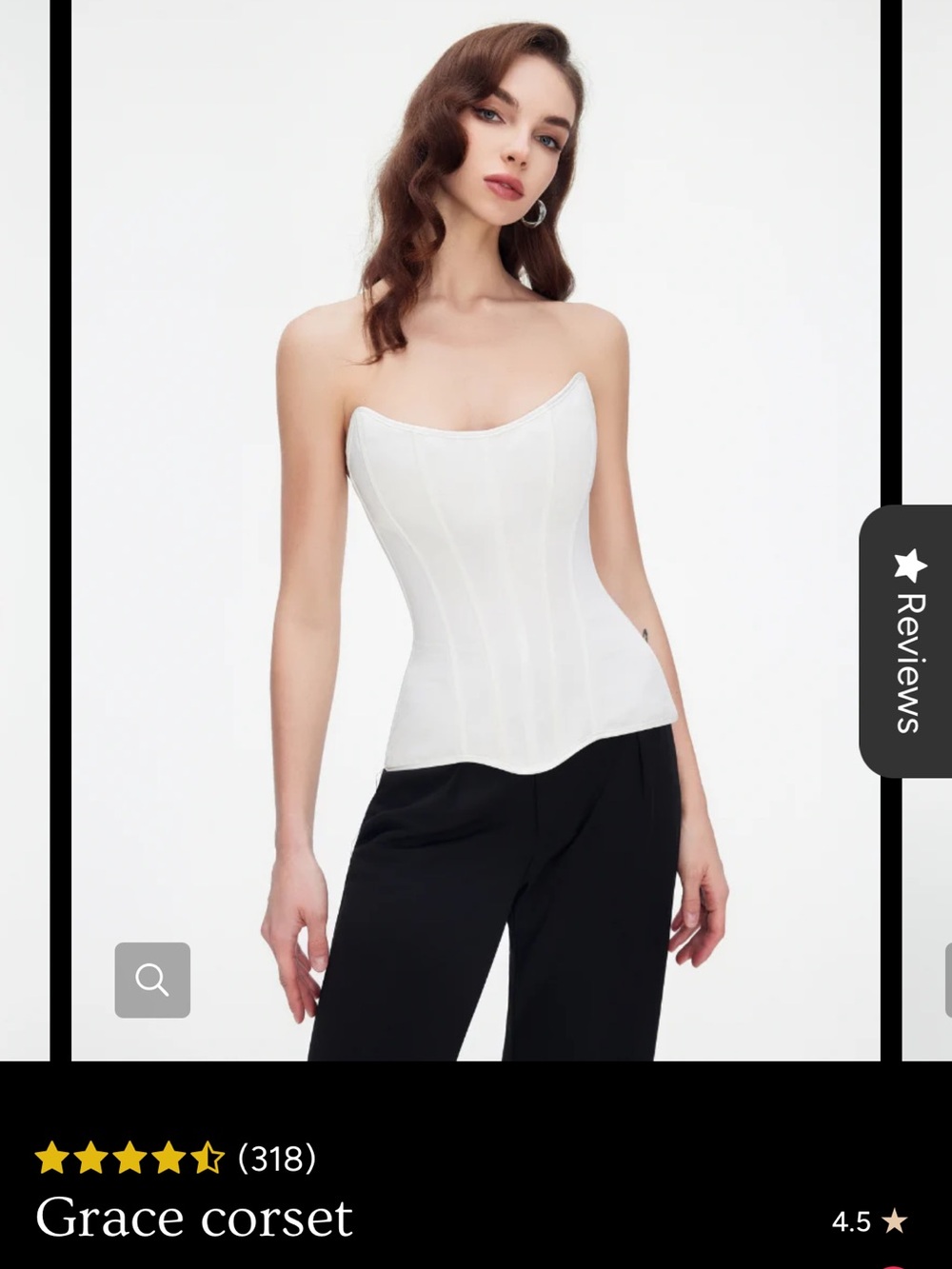 Grace Strapless White Corset Camisole